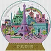 Paris Scenery In Crystal Ball-14CT Stamped Cross Stitch 27*28cm/10.63*11.02in tapestrymarket