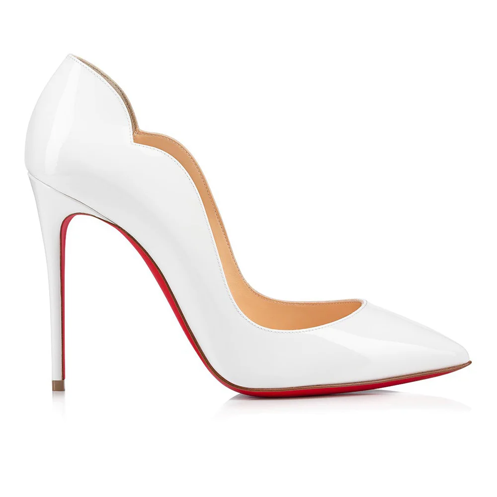 100mm Women's Red Bottom High Heels for Party Wedding Patent Pumps-MERUMOTE