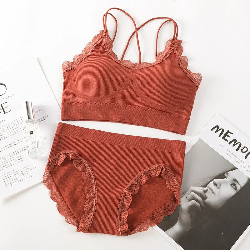 Sexy Women Bra Panties Set Push Up Bra Sport Top Set Letter Seamless Active Bra Female Lingerie Set Fitness Crop Top Underwear