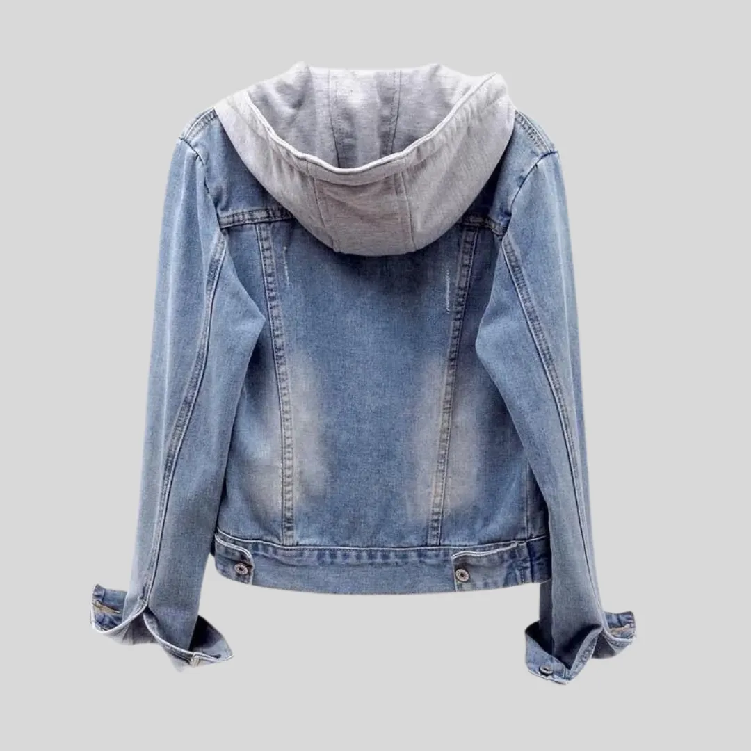 Women's Denim-Look Hooded Jacket &ndash; Lightweight Casual Layer &ndash; view 2