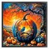 Pumpkin Silhouette Crow-11CT Stamped Cross Stitch 40*40cm/15.75*15.75in tapestrymarket