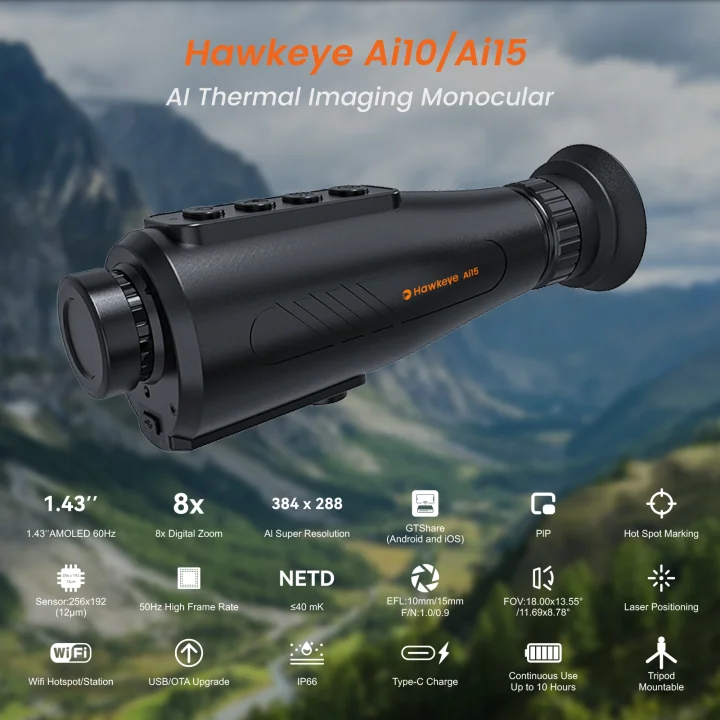 限界ボーナスセール中【AI搭載高性能サーマルサイト】GTMedia AI15 Hawkeye Ai15 Thermal Imaging