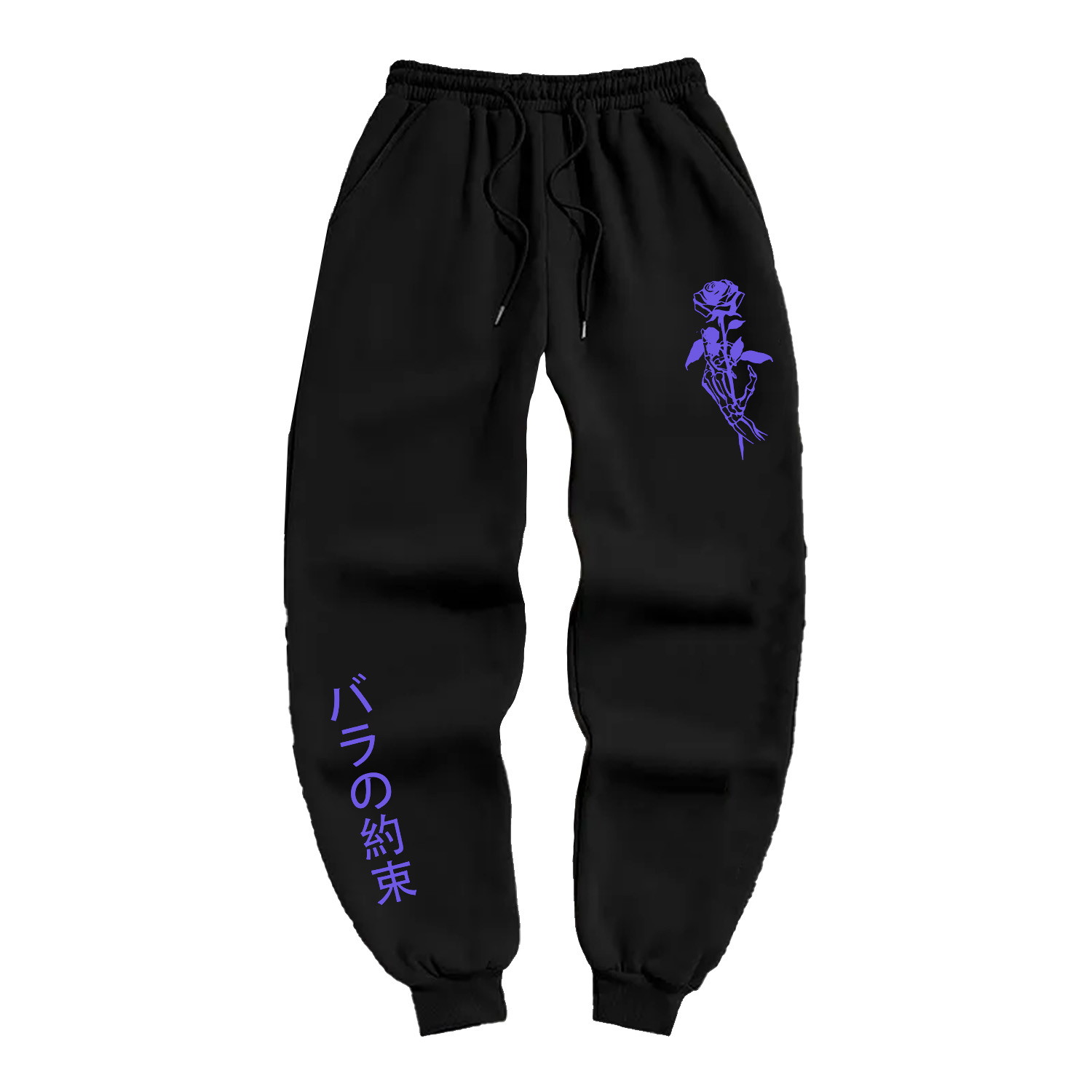 Purple Skull&Flower Sweatpants – Dark Minimalist Joggers