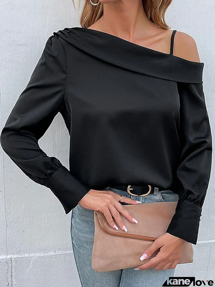 Cold-Shoulder Long Sleeve Top