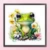 Flower Frog - 18CT Stamped Cross Stitch 25*25cm/9.84*9.84in