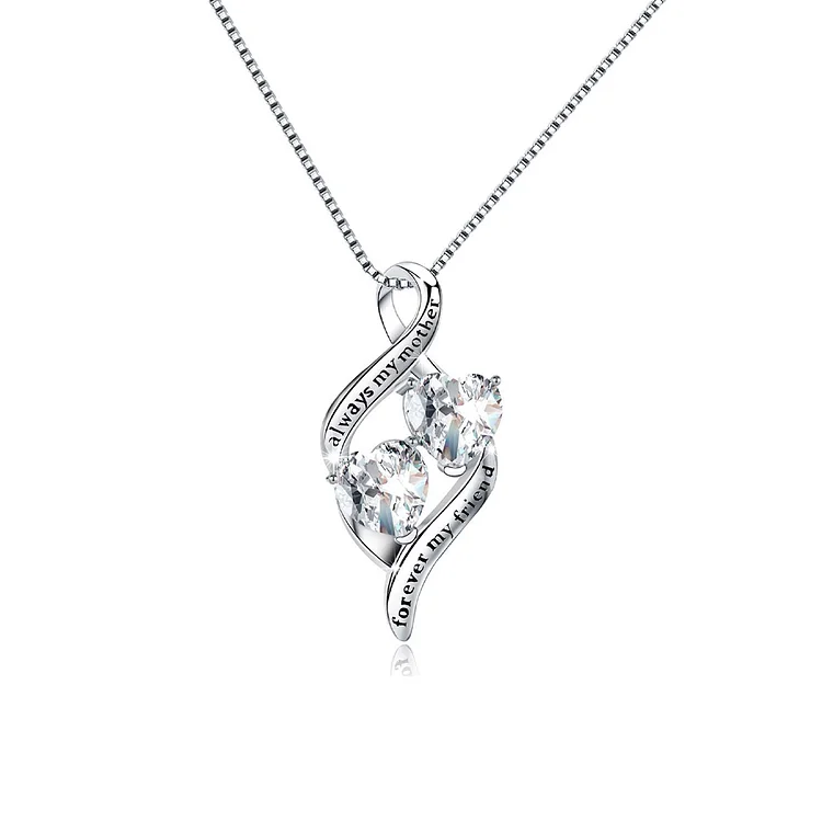 Mother & Daughter You're a Part of Me & I'm a Part of You Heart Pendant Necklace