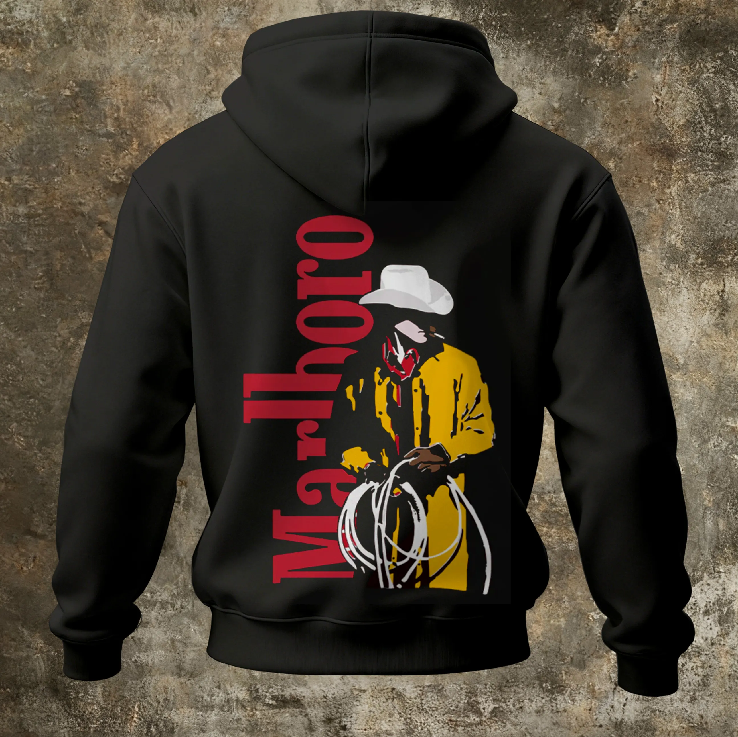 Stylish Cowboy Print Graphic Hoodie