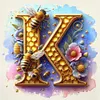 >SALE<5D DIY Full Round Drill Diamond Painting Letter K Home Decor Art Craft 30x30cm