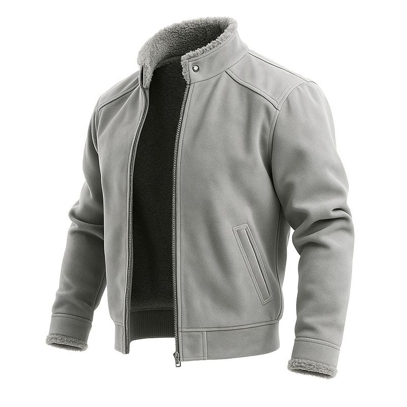 Men's Autumn/Winter New Stand Collar Suede Casual Jacket-inspireuse