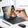 Suitable For Samsung Z Fold3/Z Fold4 Bluetooth Keyboard Plain Leather Case With Wireless Mouse Ultra-Thin Bracket