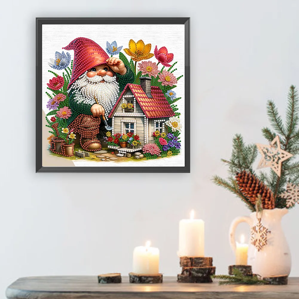 Diamond Painting - Partial Special Shaped Drill - Easter Garden Gnome(Canvas|30*30cm)