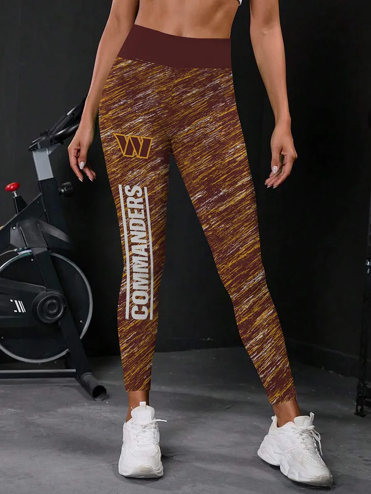 Washington Commanders High Waist Push Up Printed Leggings