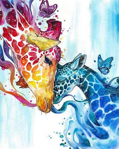 

Colourful Giraffe And Her Babe – Animals Paint By Numbers - 40*50CM, 501 Original