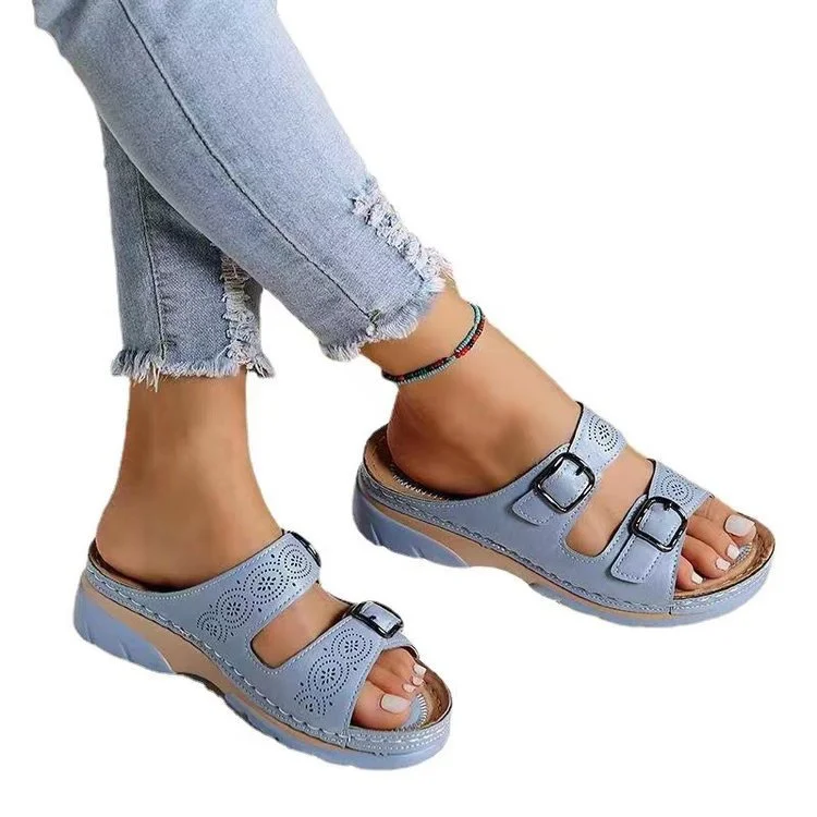 Yyvonne Summer New Large-Size Sandals Independent Diamond Fashion Slope And Leisure Cool Drag