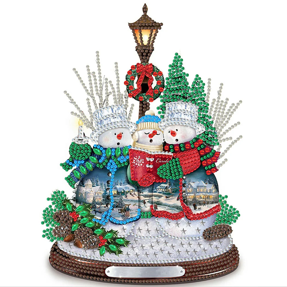 Partial Special-shaped Crystal Rhinestone Diamond Painting - Christmas Snowman(30*30cm)