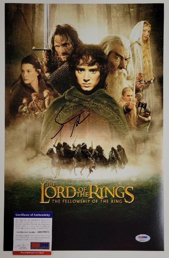 Sean Astin signed LOTR Fellowship of the Ring 11x17 Movie Poster Photo Poster painting ~ PSA COA