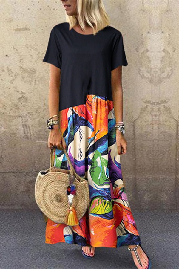 Print Patch Sleeveless Maxi Dress - Shop Trendy Women's Clothing | LoverChic