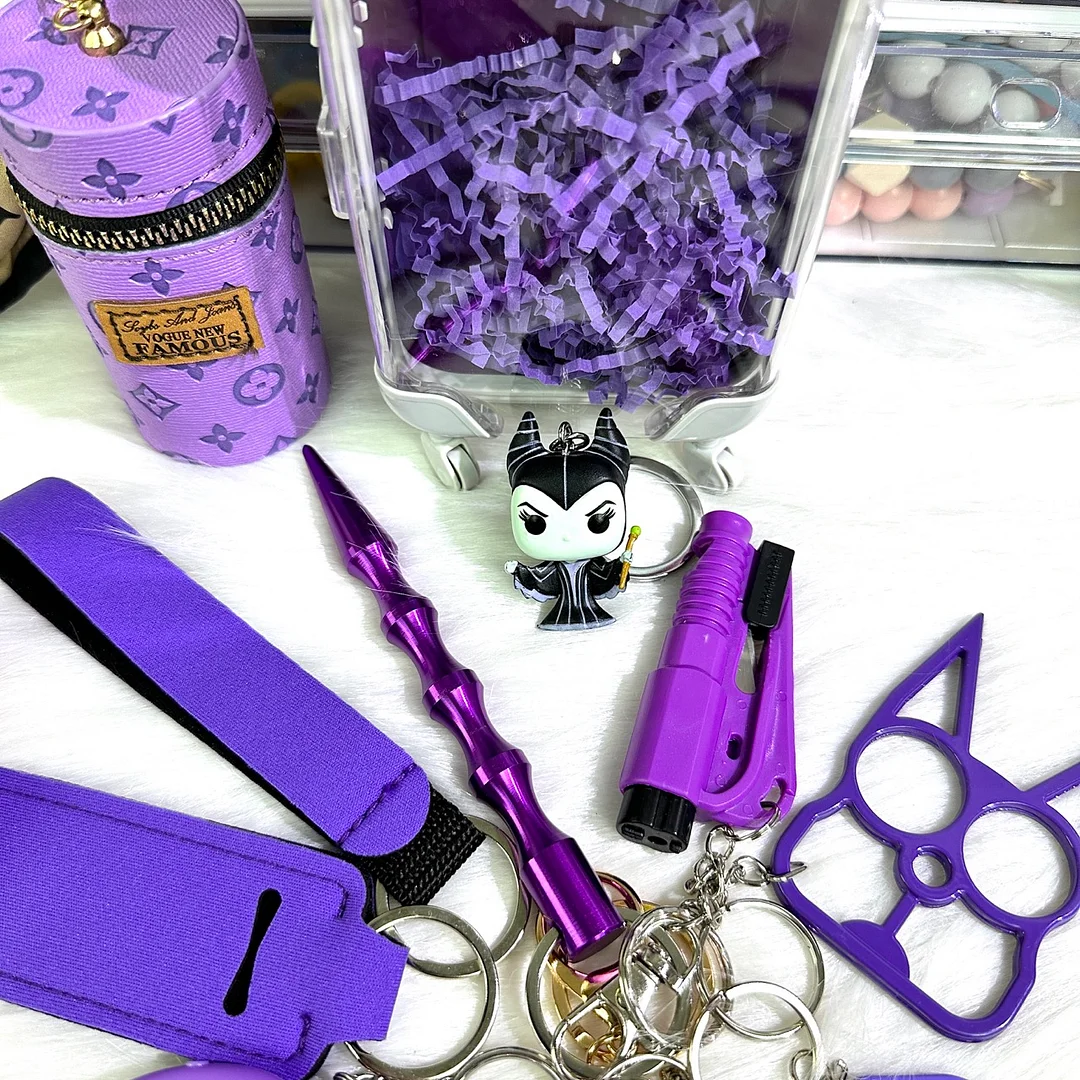 MALEFICENT 36-in-1 Self Defense Keychain with LIMITED FREEBIE MALEFICENT Figure & Keychain (MUST BUY)