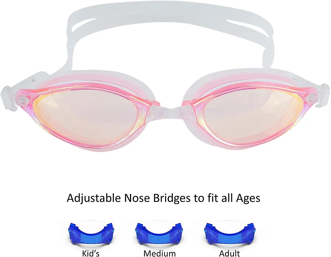 Swim Goggles, Swimming Goggles for Adult Men, Women, Boys, Mirror with UV Protection, Anti Fog and Ear Plugs