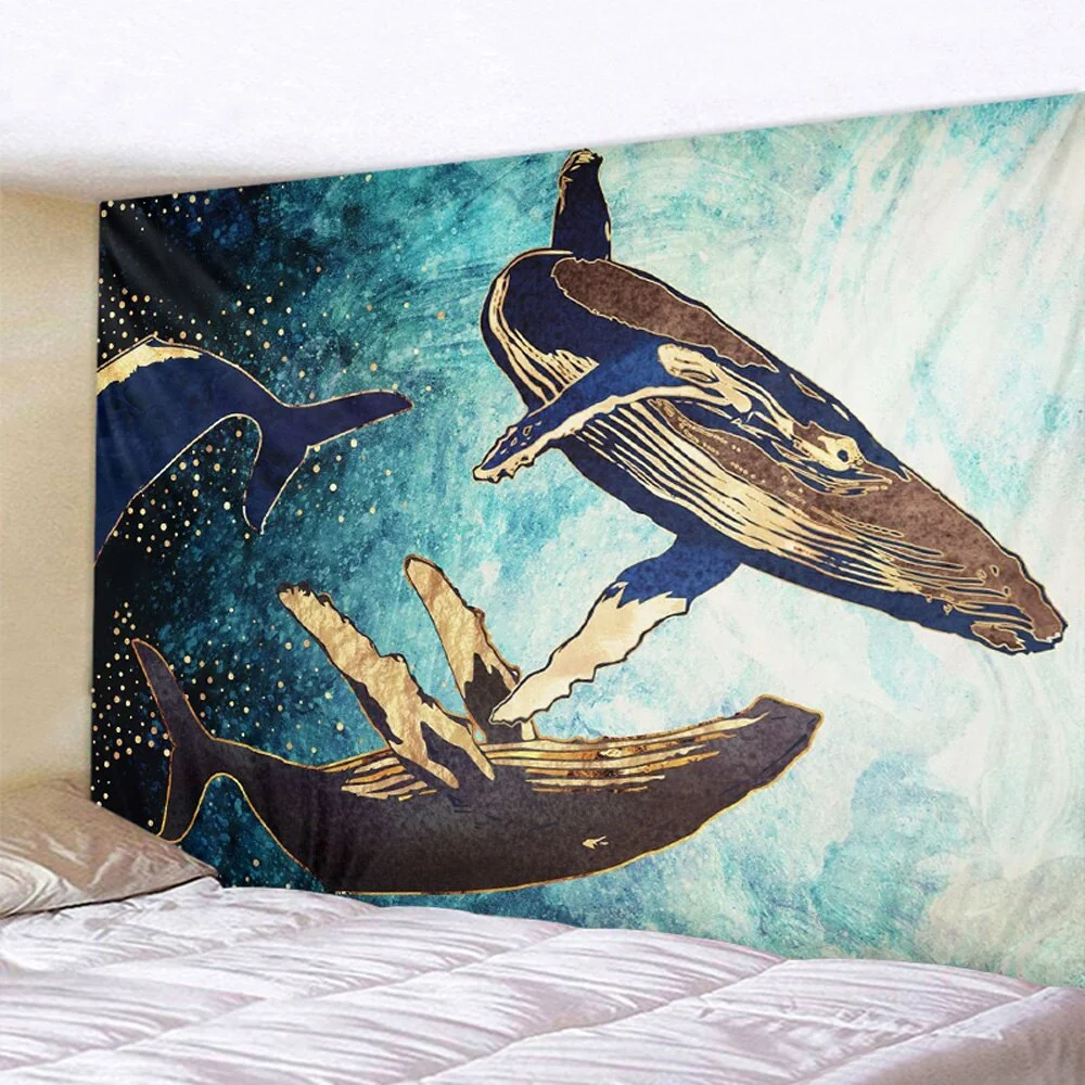 Nigikala and whale home decoration tapestry psychedelic scene wall hanging Bohemian decorative Mandala Hippie Yoga mattress sheet
