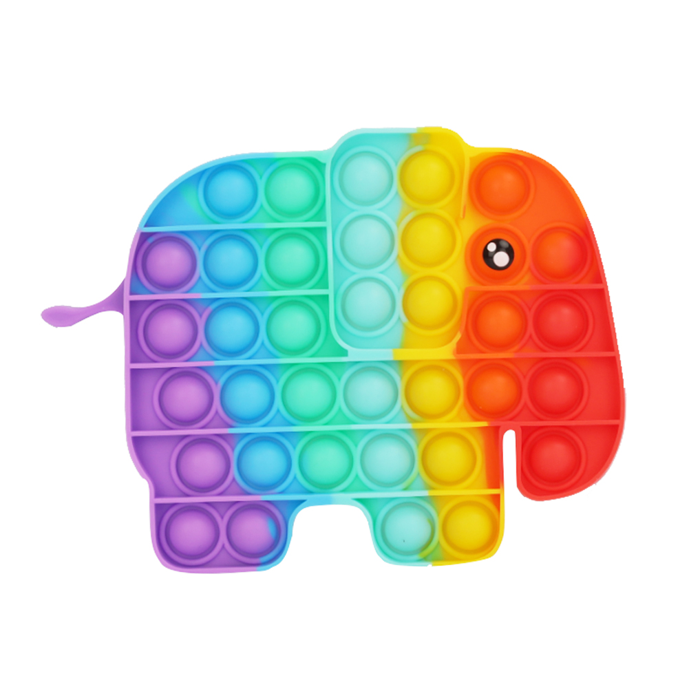 

Elephant Push Bubble Fidget Toys Stress Relief Relaxing Puzzle Toy Rainbow, 501 Original