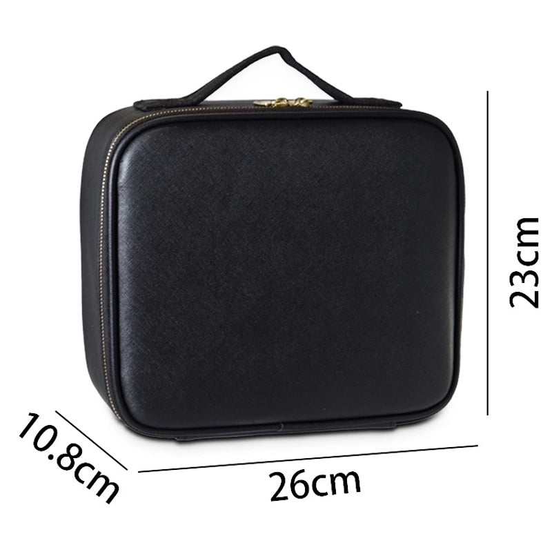 Classic Style Solid Color Pu Leather Square Makeup Bags