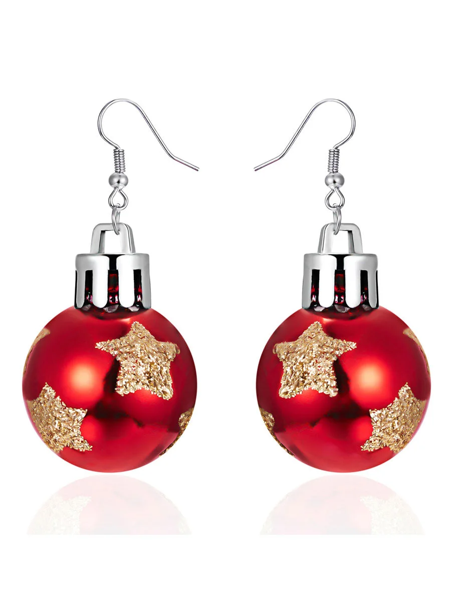 Sequin Resin Ball Christmas Earrings