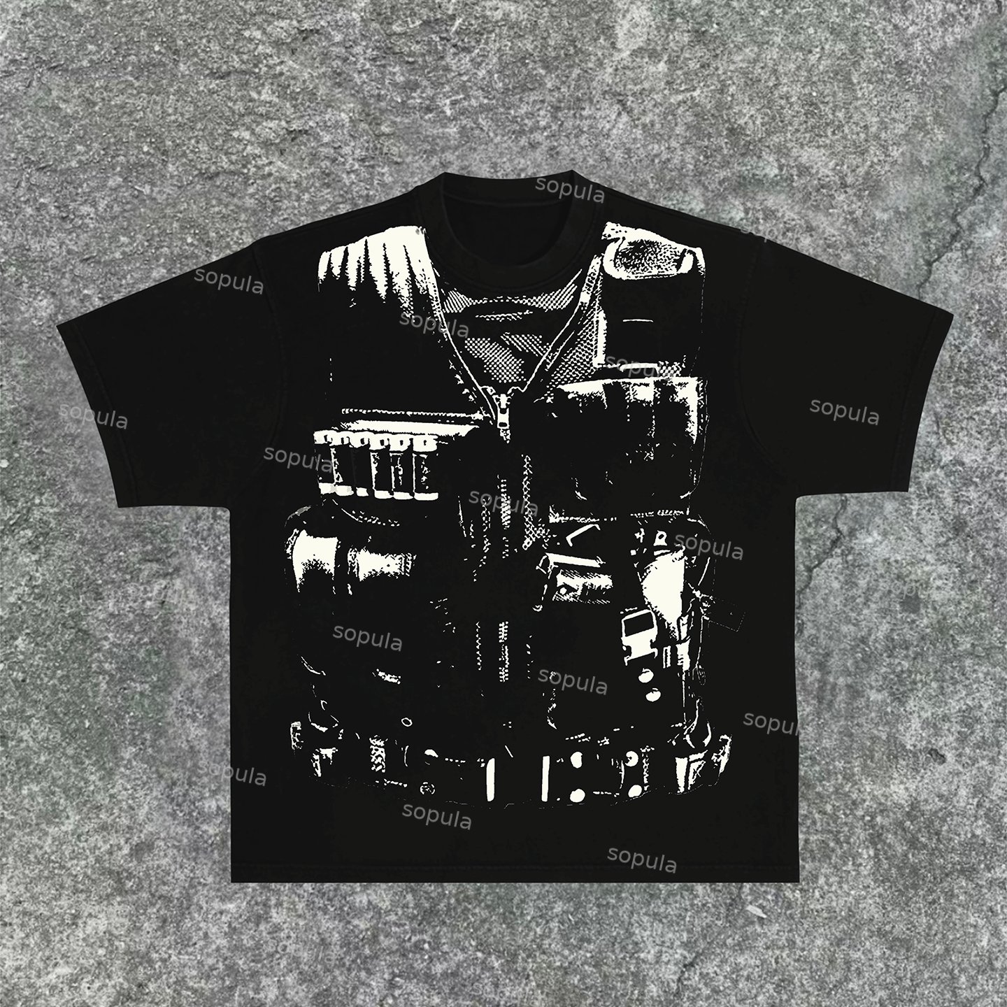 Sopula Street Fun Bulletproof Vest Graphic Cotton T-Shirt - SOPULA