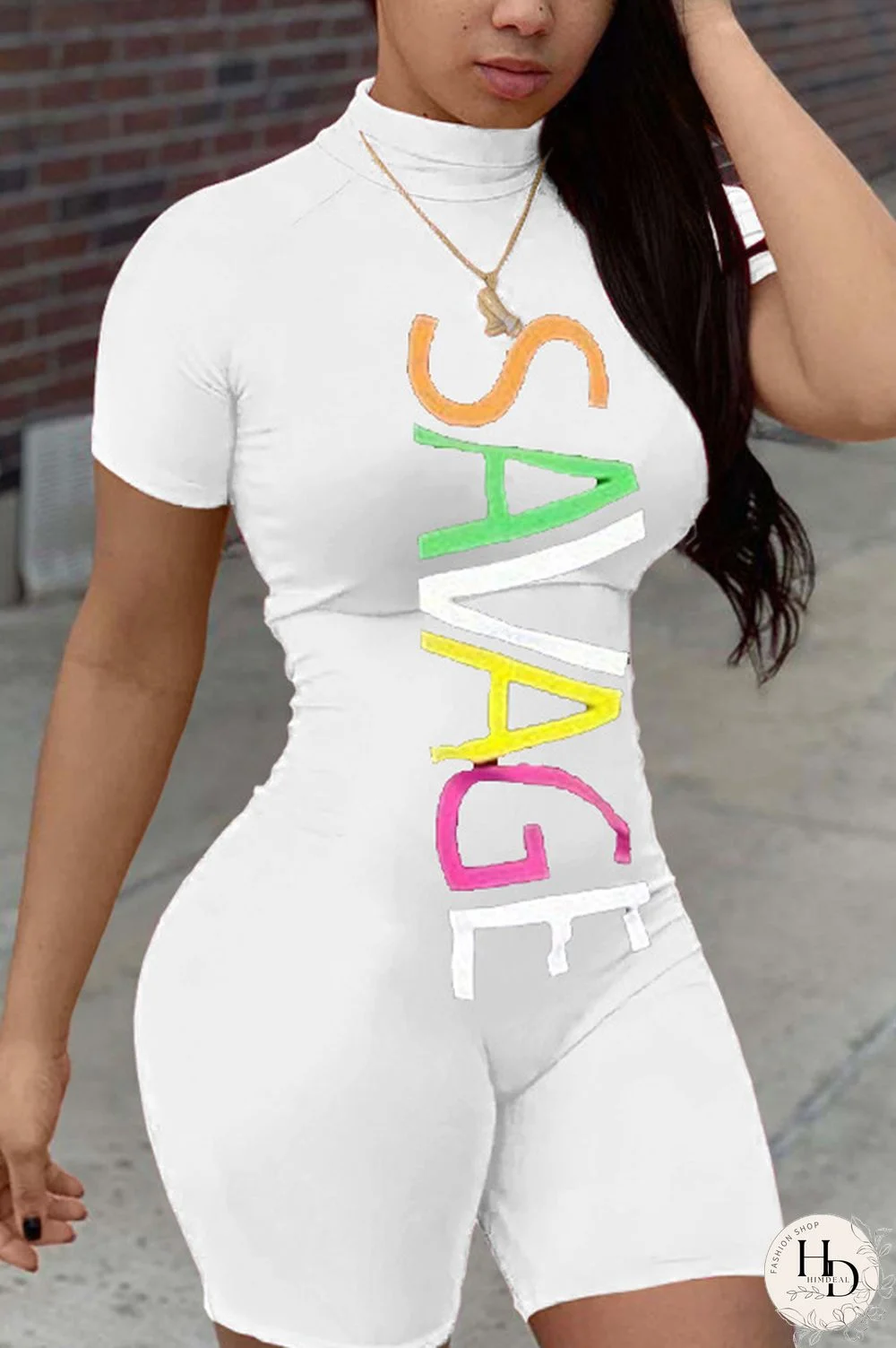 Orange Casual letter Short Sleeve Jumpsuits