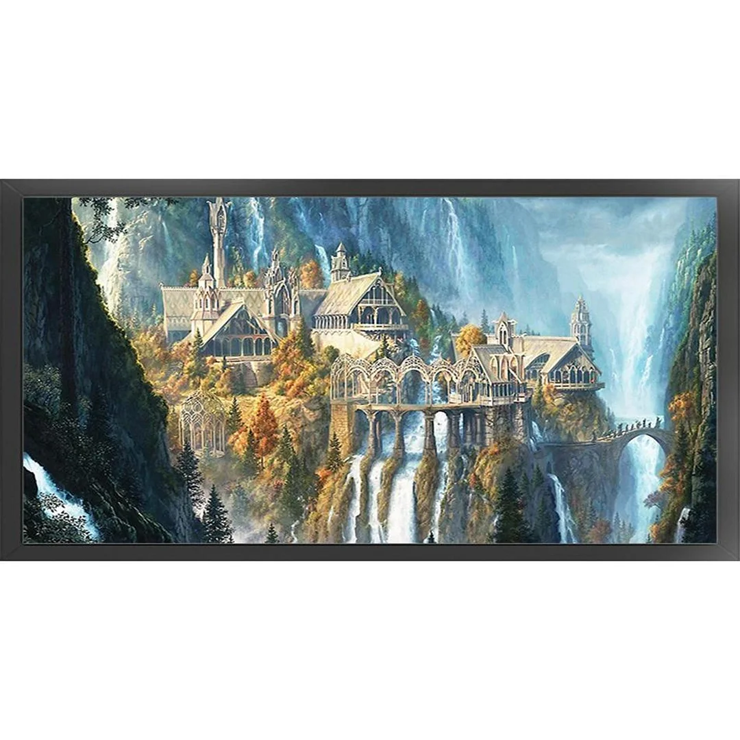 Castle Printed Cross Stitch Kit 80x40cm DIY 18CT Thread Art Needlework Decor