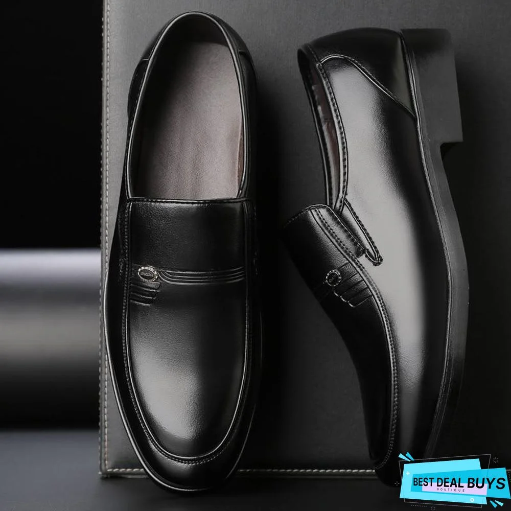 Men Leather Formal Business Shoes Office Work Flat Shoes Breathable Party Anniversary Shoes