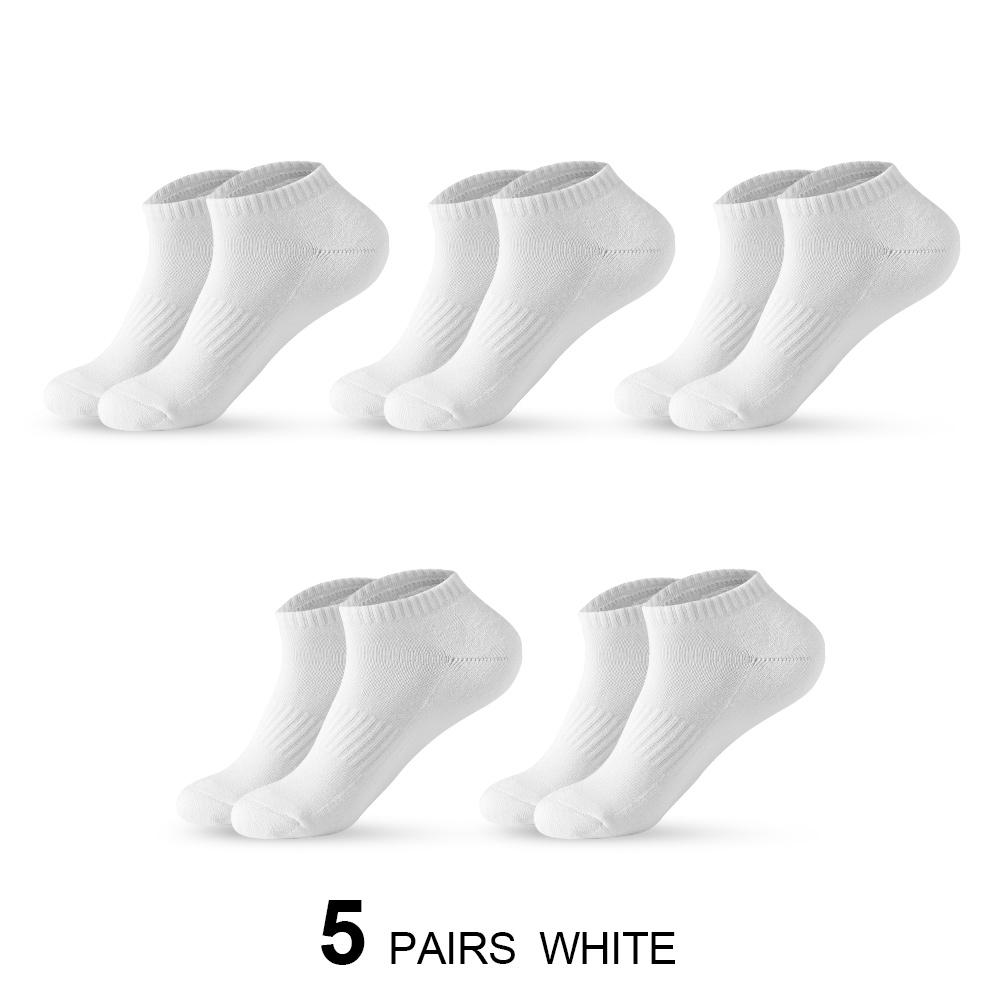 Yelocycle 5 Pairs/Lot Low Cut Men Socks Black White Male Short Socks Cotton Sports Socks Men Socks Breathable Spring Summer Ankle socks