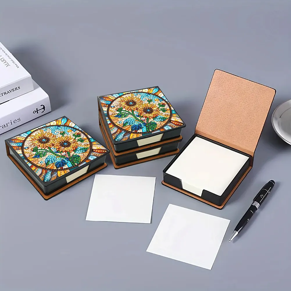 Sunflower PU Diamond Painting Notecard Box Contains 150 Sheets of Paper