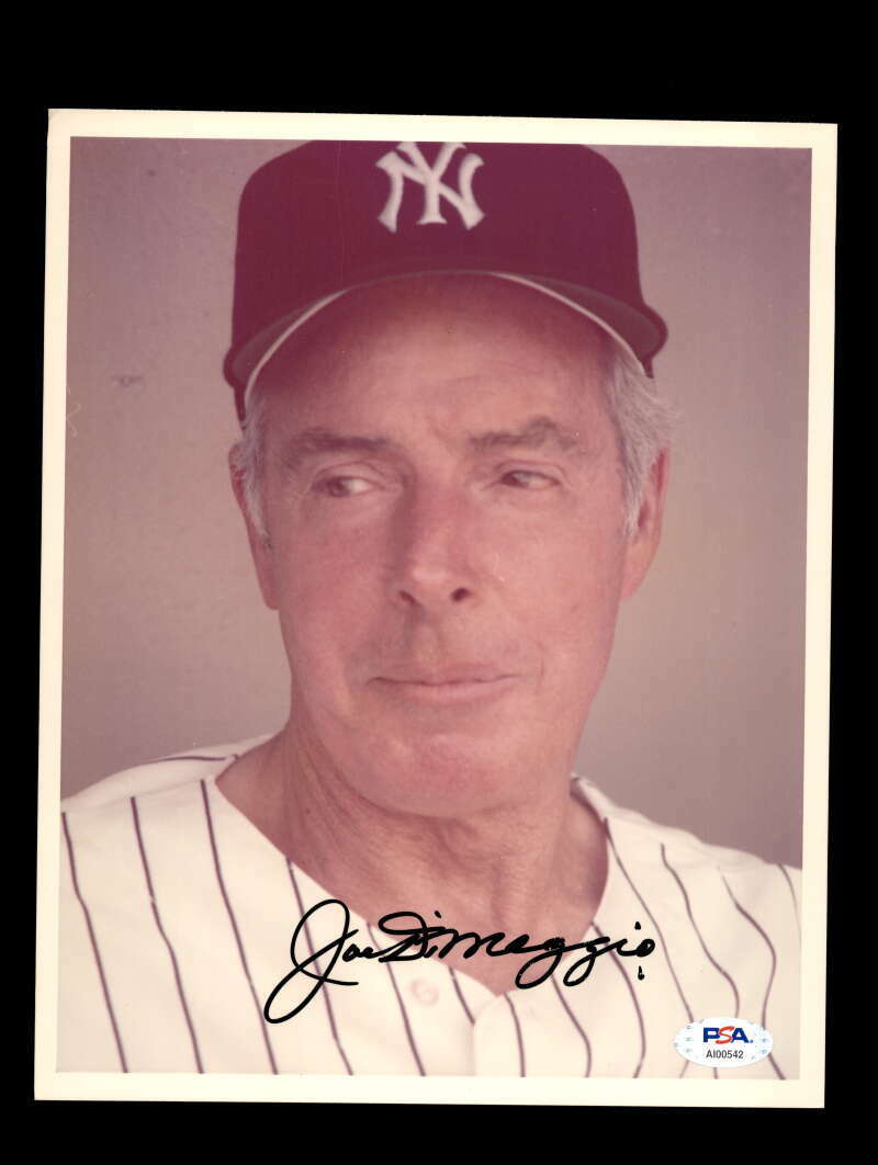 Joe Dimaggio PSA DNA Coa Signed 8x10 Photo Poster painting Autograph