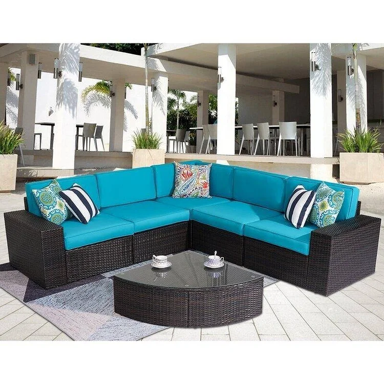 Kerwick Wicker/Rattan 5 - Person Seating Group with Cushions