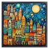 Colored Houses-14CT Stamped Cross Stitch 40*40cm/15.75*15.75in tapestrymarket