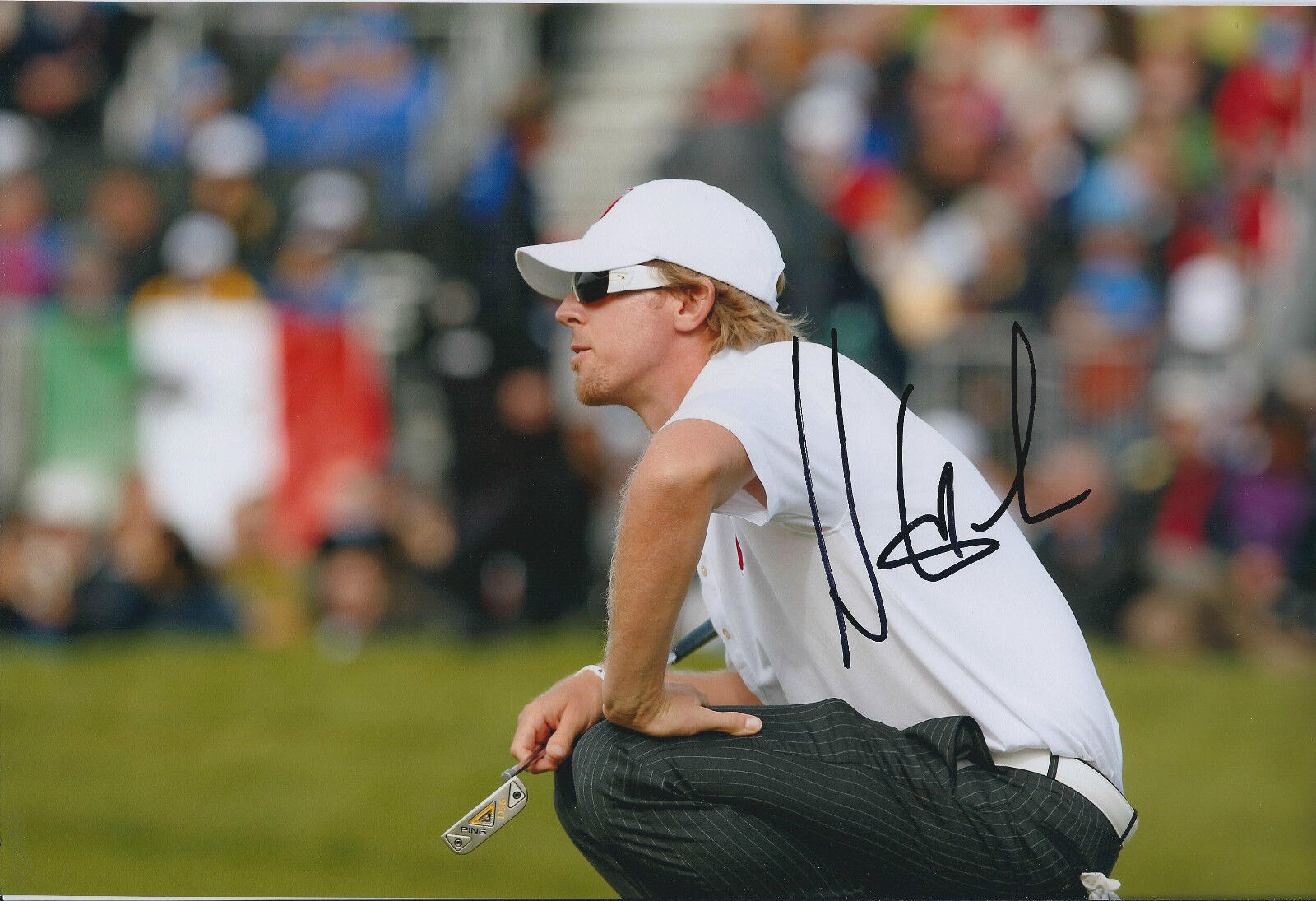 Hunter MAHAN SIGNED Autograph 12x8 Photo Poster painting AFTAL COA 2010 Bridgestone Winner GOLF