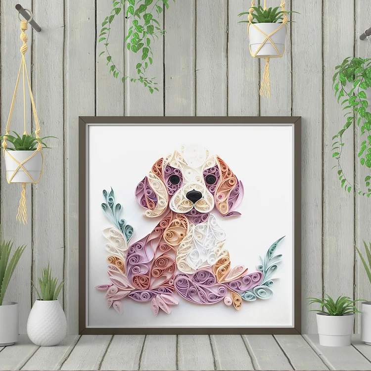 Paper Filigree painting Kit - Pink Puppy
