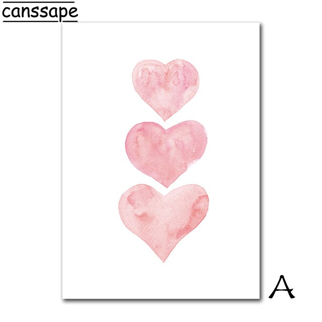 Pink Heart Canvas Painting Butterfly Wall Art Print Custom Name Posters Nursery Poster Nordic Wall Pictures Baby Girl Room Decor