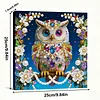 DIY Pearl Painting Owl for Home Decor with Frame(25x25cm)