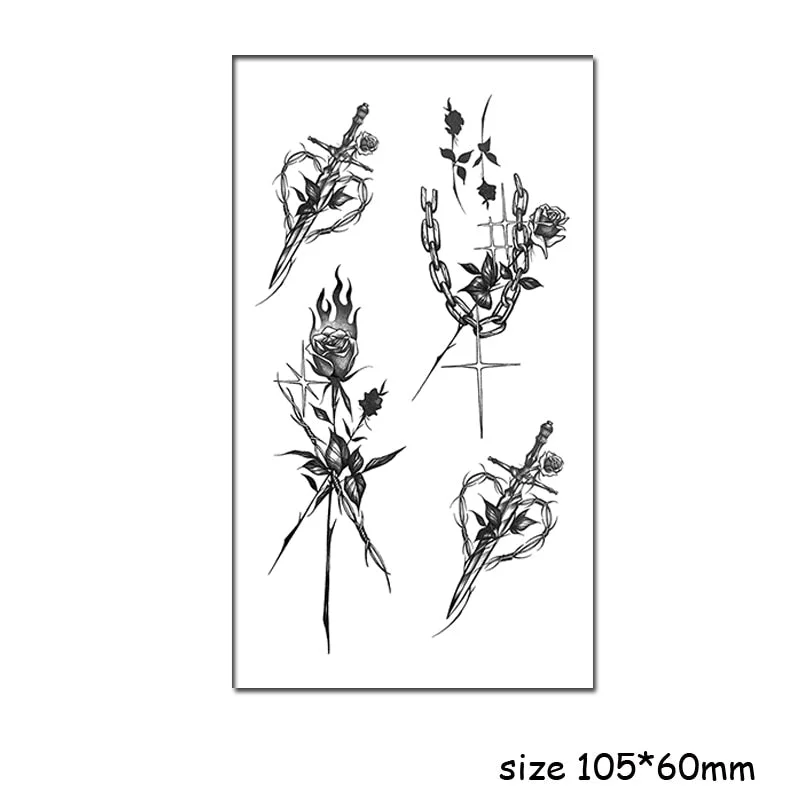 Temporary Tattoo Stickers Sexy Cross English Alphabet Line Fake Tatto Waterproof Tatoo Hand Leg Belly Small Size for Women Men