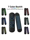 M5 Air Mouse Keyboard Remote Rechargeble 2.4G+BT5.2 7 Color Backlit for Smart TV