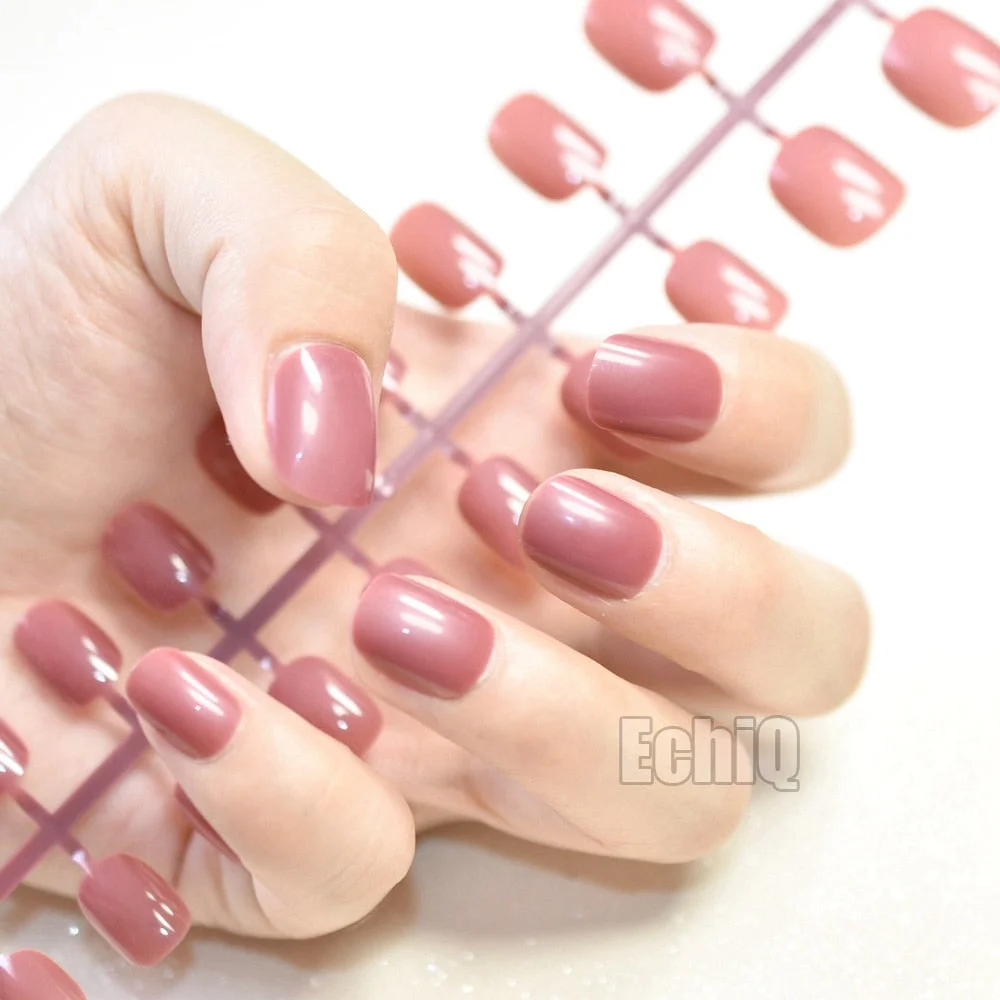 Small Pink Press On Nails Extra Short Carnival Candy Round Kids Size False Nail Tips 24pcs Kids' Gift-Nail Inspo