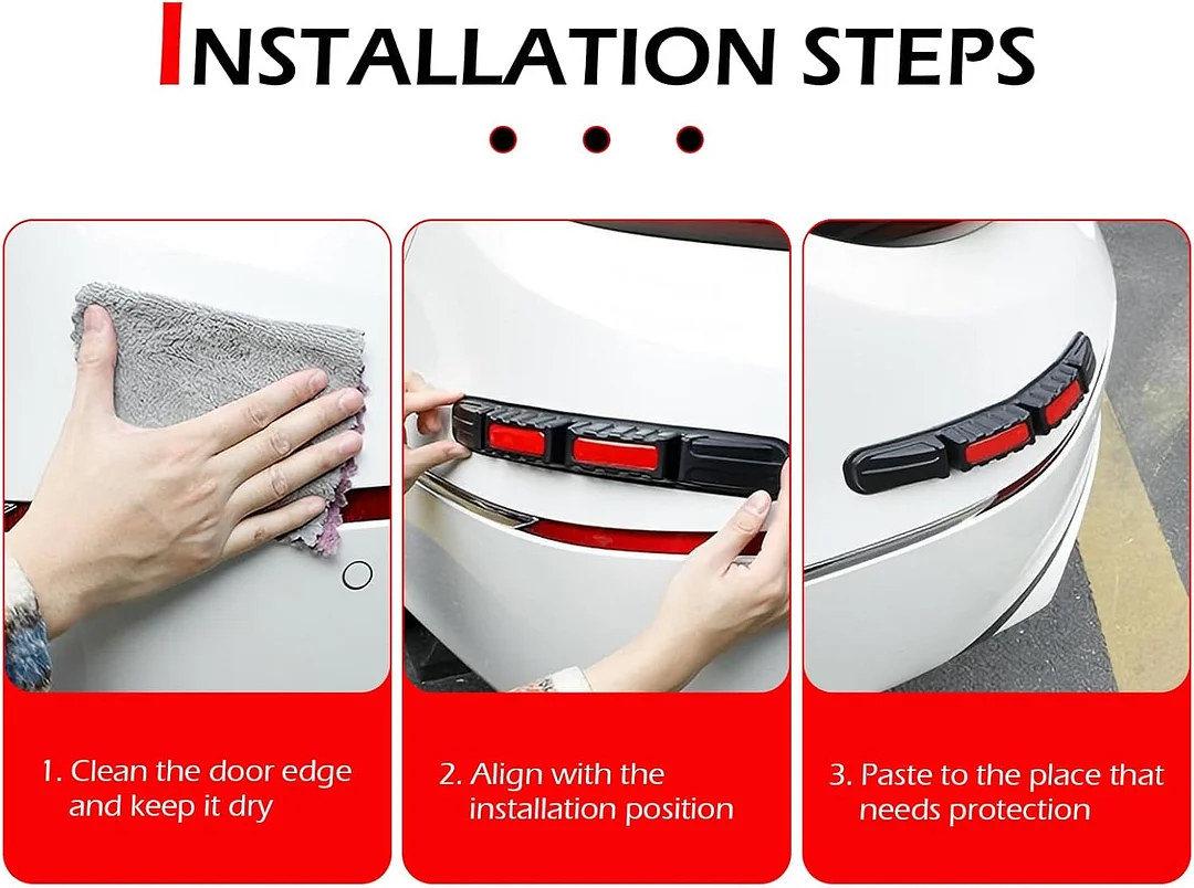Car bumper protection strip, anti-collision foldable bumper protection strip, with strong reflective patches