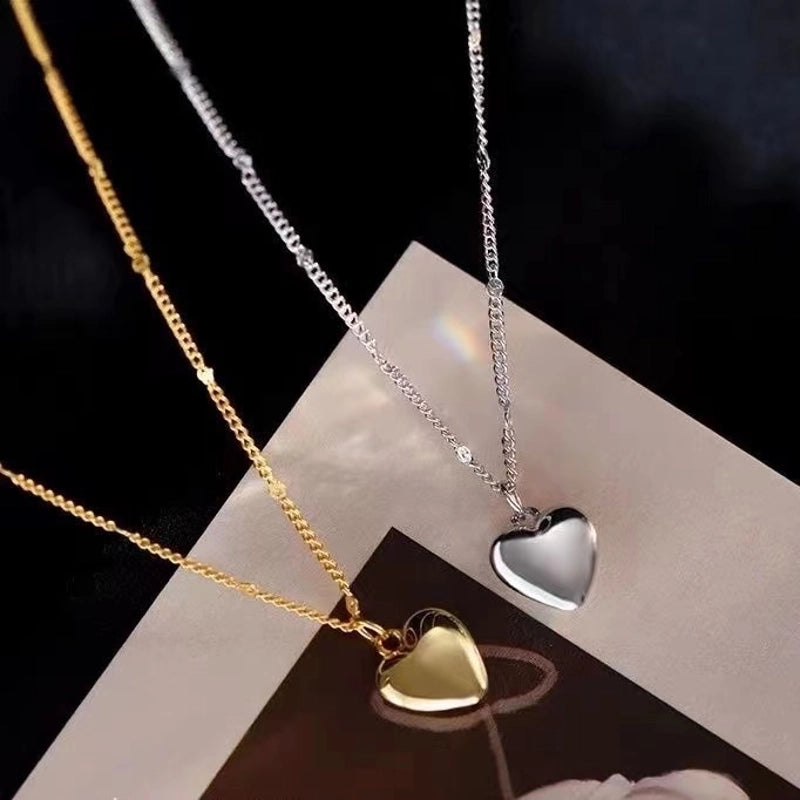 Casual Minimalist Heart Shape Stainless Steel Polishing Plating Necklace Pendant
