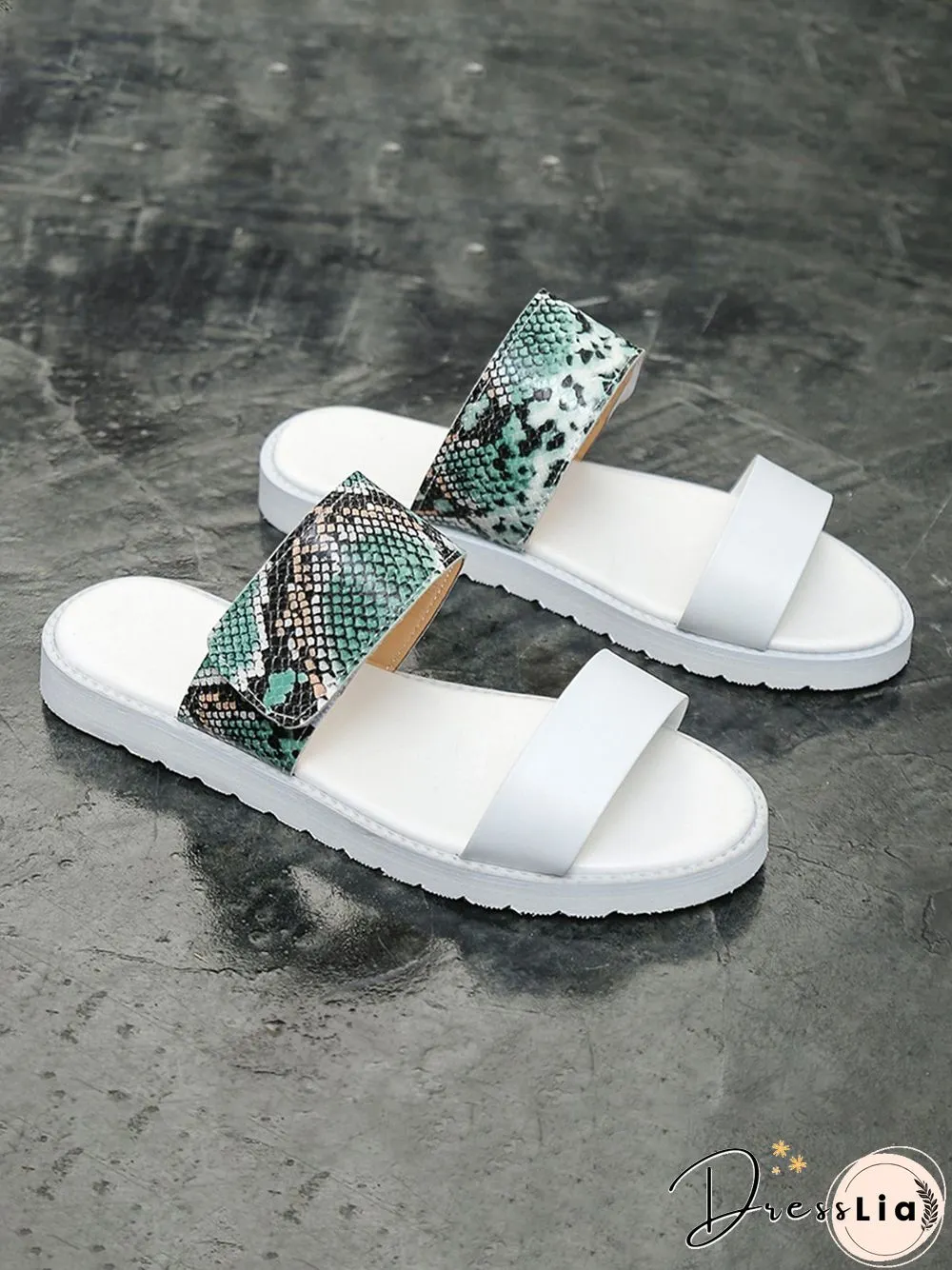 Leopard Print Snake Print Zebra Print Cow Print Strap Casual Slippers