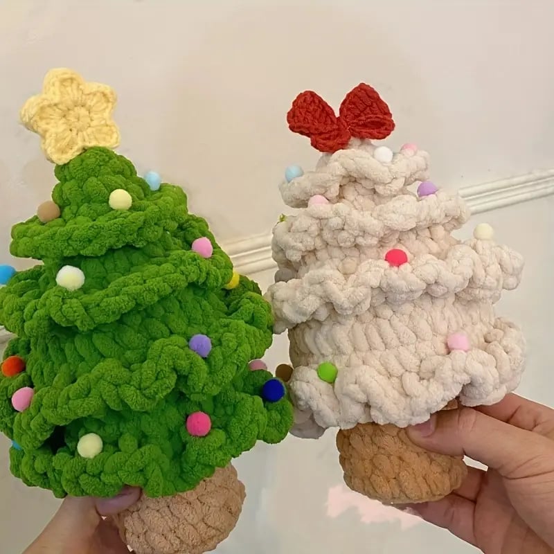1pc creative christmas tree holiday decorations holiday gifts home decoration pure hand knitted christmas tree details 5