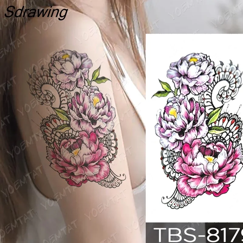 Sdrawing Temporary Tattoo Sticker forest eagle wolf butterfly Flash Tattoos Gothic Y2K Body Art Arm Fake Tatoo Men Women