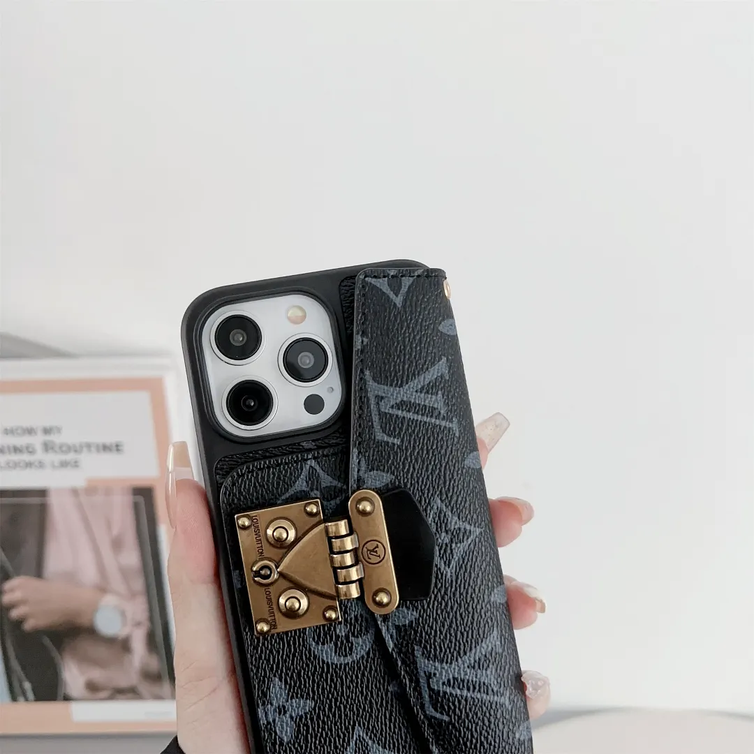 LV Dauphine Monogram Canvas Crossbody Postman Apple iPhone Wallet Case