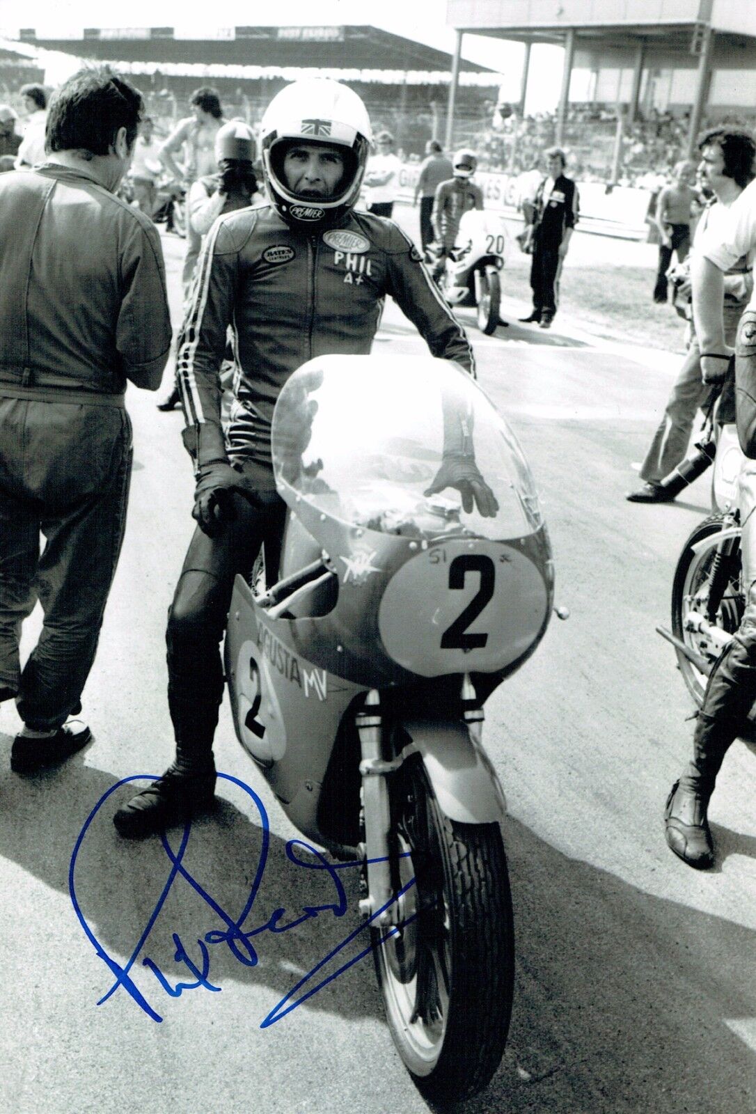 Phil Read SIGNED 12x8 MV Agusta Photo Poster painting AFTAL COA Autograph Racing LEGEND